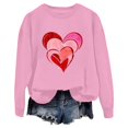 thumbnail image 1 of Valentines Day Colorful Heart Sweatshirts for Women Oversized Cute Pullover Long Sleeve Fleece Tops, 1 of 1