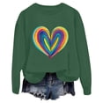 thumbnail image 1 of Valentines Day Colorful Heart Sweatshirts for Women Oversized Cute Pullover Long Sleeve Fleece Tops, 1 of 1