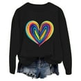 thumbnail image 1 of Valentines Day Colorful Heart Sweatshirts for Women Oversized Cute Pullover Long Sleeve Fleece Tops, 1 of 1