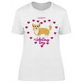 thumbnail image 1 of Valentines Day Corgi T-Shirt Women -Image by Shutterstock, Female x-Large, 1 of 2