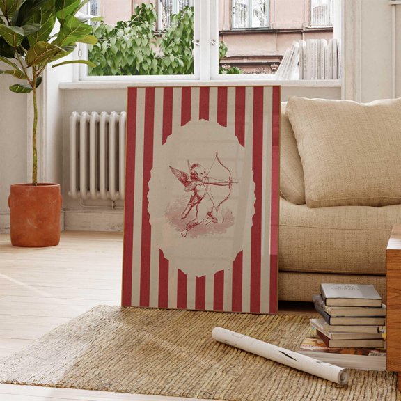 Valentines Day Cupid Minimal Text Statement Wall Art Decor Unframed Paper Print