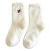 thumbnail image 1 of Valentines Day Cute Fleece Socks, White Puffy Mid-Calf Warm Cozy Floor Socks for Fall and Winter, Soft Thick Plush Socks, 1 of 6