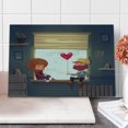 thumbnail image 1 of Valentines Day Cutting Board, Valentines Romantic Couple at Home Smile and Baloon Art Print, Decorative Tempered Glass Cutting and Serving Board, Large Size, Multicolor, by Ambesonne, 1 of 1