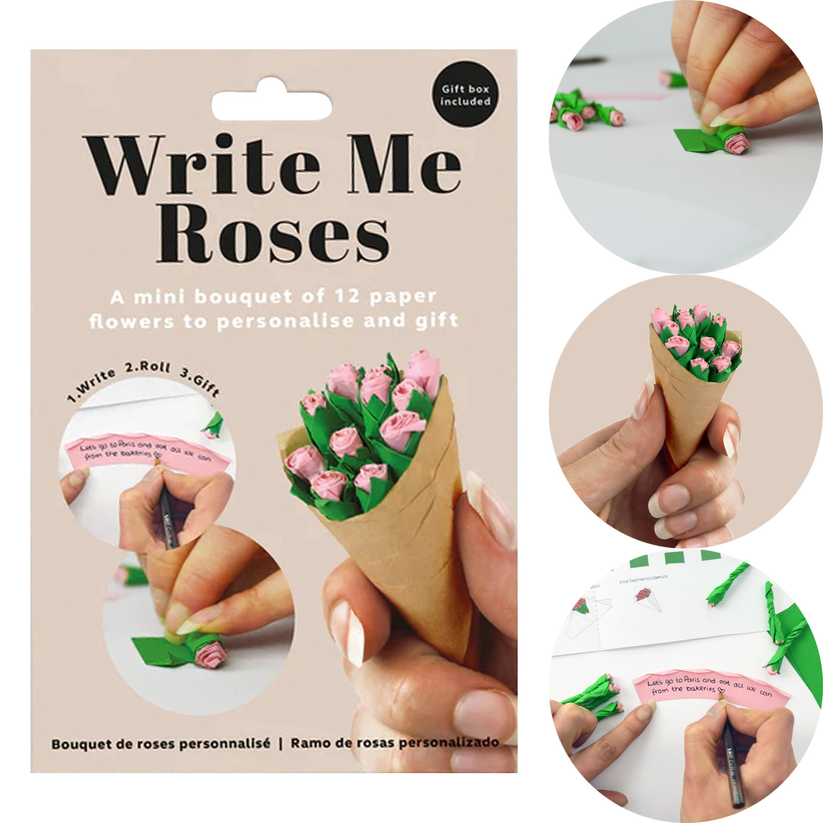 Write Me Roses Kit Valentines Day DIY Paper Write Me Roses Origami Kit, 12 Sheets DIY ...