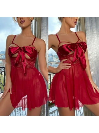 Valentines Day Deals 2024! AKAFMK Womens Lingeries,Sexy Lingerie for  Women,Sexy Women Lingerie Lace V-Neck Camis Bowknot Mesh Temptation  Underwear