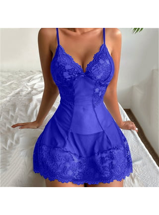 Chama Plus Size Lingerie for Women Lace Babydoll Sexy Chemise V