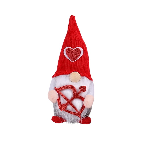 Valentines Day Decor Gnome Plush Decorations Holding Heart Swedish Couple Gnomes Valentines Decor for Home Table Shelf Gift for Her Him Wedding Easter Decorations B, 3.7", 1Pcs