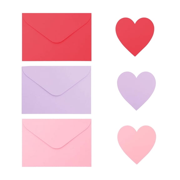 Valentines Day Decoration Heart Envelopes Greeting Cards Blank Heart Shaped DIY Greeting Card for Valentines Day Anniversary