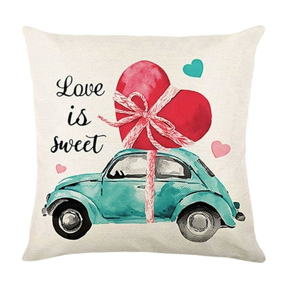 Valentines Day Decoration - Valentines Pillow Covers 18x18 Inch Set of 5 Decorative Throw Pillow Cover Red Love Heart Cushion Case for Sofa Bed Couch Home Decorations