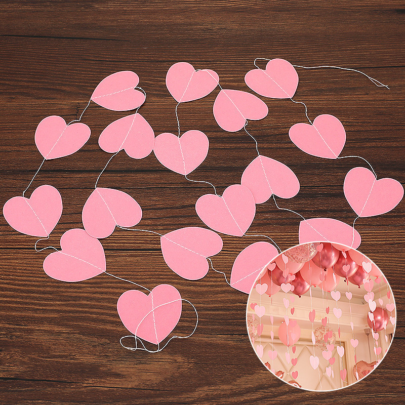 Valentines Day Decorations – 40 PCS Red Felt Hanging Hearts Garland ...