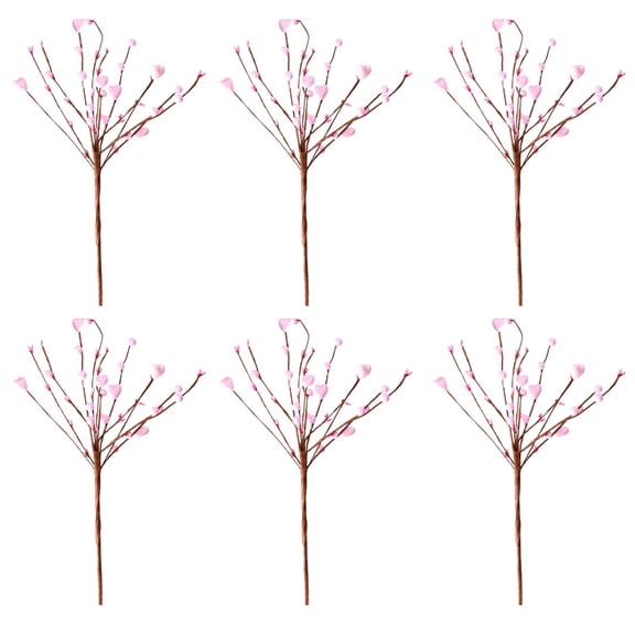 Valentines Day Decorations 6 Pcs Artificial Heart Shaped Berry Picks with Red Pink Berries, Heart Shaped Berries Stems, 23.6 inch Fake Berry Branches for Home Holiday Wedding DIY Crafts Anniversary