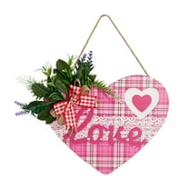 Valentines Day Decorations Clearance! 1Pc Heart Wooden Wall Decoration Heart Shape Wall Plaque Door Sign Wood Decor Valentines Hanging Sign Love Plaque For Valentine'S Day Door Window Wall