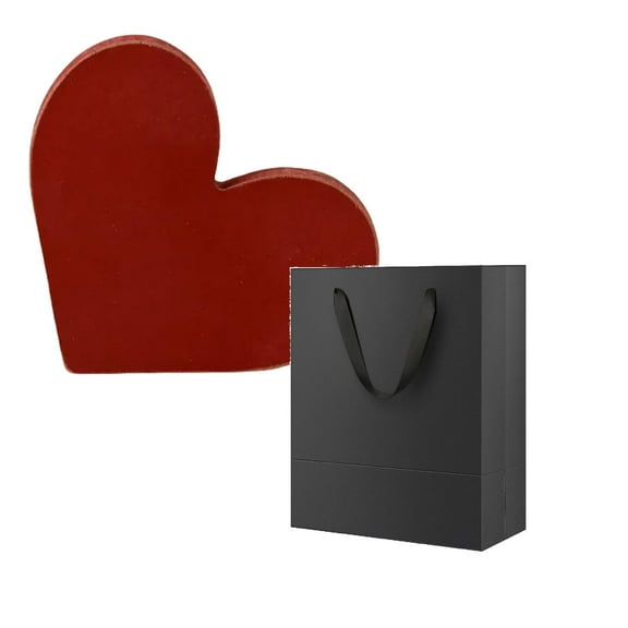 Valentines Day Decorations Clearance! Black Paper Bags 7X4X9 Inches with Handles for Small Birthdays Weddings and More 1 Love Ornament*1+1 Packaging Box*1