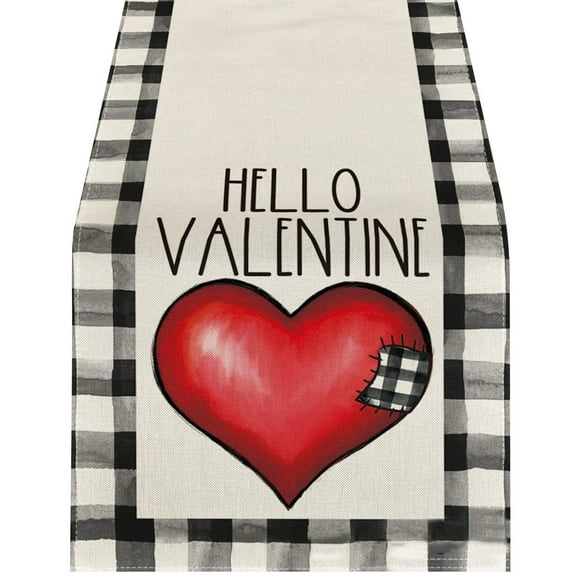 Valentines Day Decorations Clearance! Valentine'S Day Table Flag Heart Pattern Holiday Decoration Heat Insulation Linen Tablecloth