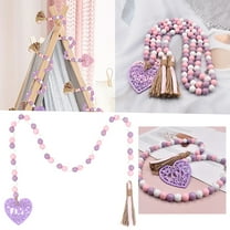 Ornaments Clearance! Valentine's Day Pendant Bead String Wooden Beads Rope Tassel Colorful Decorations European and American Family Holiday Decorations Valentines Day Decorations 1X Pendant