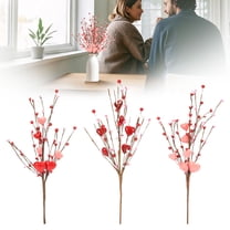 Valentines Day Decorations Clearance! Valentines Day Decorations Valentines Day Flowers Artificial Valentines Day Picks with Red and Heart for Valentine's Day Anniversary Wedding Ornaments A Fake