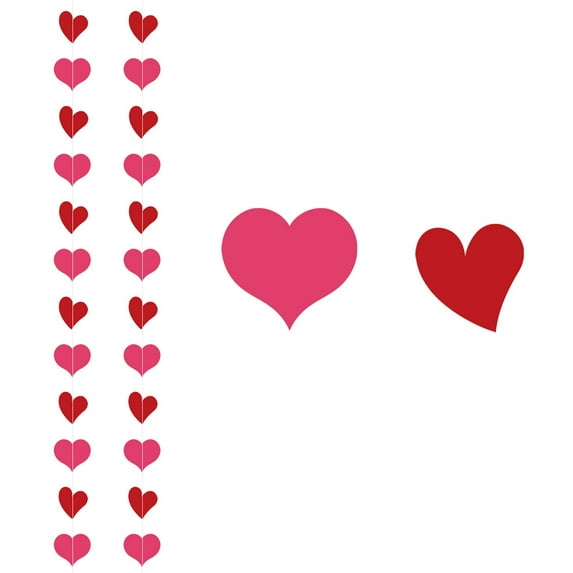 Valentines Day Decorations Clearance! Valentines Day Heart Garland 8 Pack Shaped Hanging Garlands for Valentines Day Decor Galentines Day Decorations Engagement Wedding Bridal Shower Birthday Sup