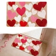 thumbnail image 1 of Valentines Day Decorations Crystal Velvet Doormat Red Pink White Love Heart Welcome Mat Indoor Floor Mat Non-Slip Entrance Door Rugs for Outdoor Home Bathroom Decor, 24''x35'' Valentines Door Mat - A, 1 of 9