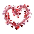 thumbnail image 1 of Valentines Day Decorations Flower Wreath Pink for Front Door - Colorful Striped Heart Garland Hanging Streamers Pink Garland for Indoor Outdoor Party Door Window Garden Decor C, 78.7", 1 of 6