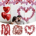 thumbnail image 1 of Valentines Day Decorations Flower Wreath Pink for Front Door - Colorful Striped Heart Garland Hanging Streamers Red Fuzzy Garland for Indoor Outdoor Party Door Window Garden Decor A, 78.7", 1 of 6
