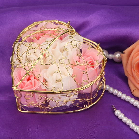 Valentines Day Decorations,Gifts for Girlfriend,Random Heart Scented Bath Body Rose Flower Soap Wedding Decoration,Valentine's Decoration Anniversary Present(Pink)