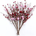 thumbnail image 1 of Valentines Day Decorations Gifts Heart Picks - 8 Pcs Artificial Red Berry Flower Stems Heart Shaped Picks for Home, Restaurant Decor, Wedding (Red White Pink), 1 of 7
