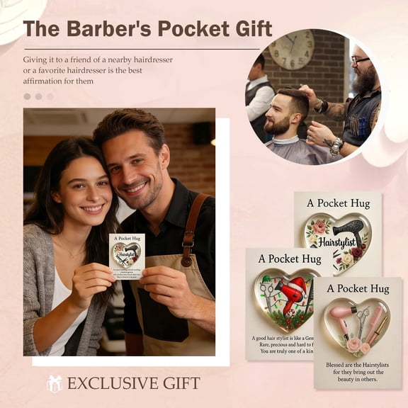 Valentines Day Decorations - Heart Hug Gift with Greeting Card for Valentines Day Gifts for Hair Appreciation Friends Family Black