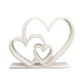 Valentines Day Decorations Heart Sculpture 3D Printed Heart Figurines Love Statue Table Ornament for Home Offices Decors