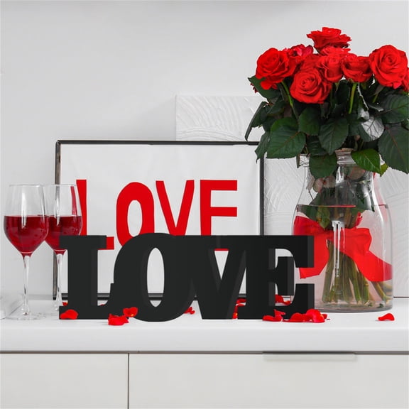 Valentines Day Decorations Heart Shaped Centerpiece, Standing Heart Decor for Desktop, Board Valentine Display Stand, Spring Home Decoration for Indoor Party Anniversary Wedding Decor D