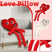 Valentines Day Decorations Heart Shaped Pillow Plush Toy, 39.4" Soft long stuffed animal Cushion Doll, Gift for Spring, Cute Huggable Throw Pillow for Bedroom Sofa Couch, Red Decorative Cushion Red