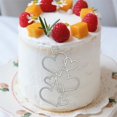 thumbnail image 1 of Valentines Day Decorations - Love Heart Cake Topper, Acrylic Wedding Cake Decoration for Anniversary Birthday Valentine's Day, Dessert Decor for Engagement Party Celebration Silver, 6", 1 of 3