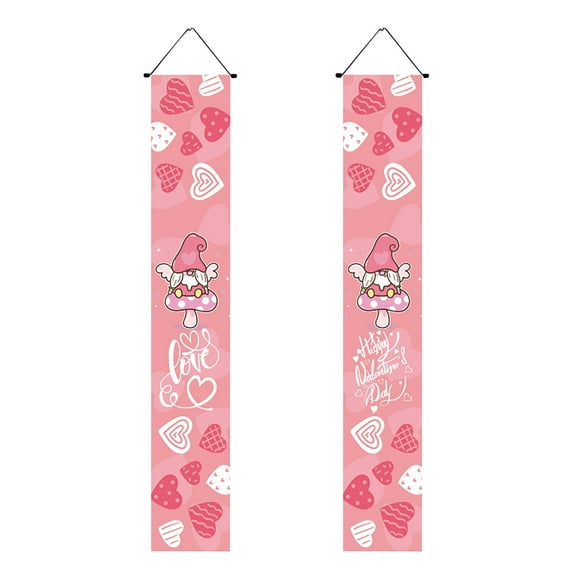 Valentines Day Decorations Outdoor Valentine's Day Banner Happy Valentines Day Banner Porch Sign Pink Valentines Day Door Banner Galentines Day decorations Indoor Outdoor Party Supplies Decor