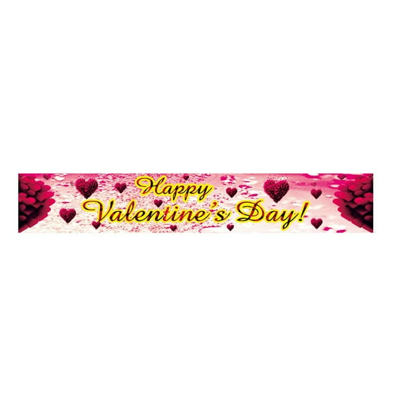 Valentines Day Decorations Outdoor Valentines Banner Decorations Yard Sign Hoilday Party Supplies Red Heart Romantic Happy Valentine's Day Indoor Outdoor Gate Fence Door Wall Decor