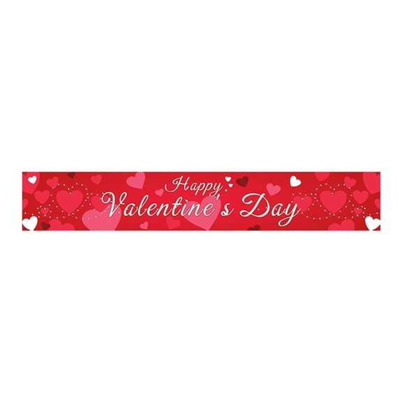 Valentines Day Decorations Outdoor XtraLarge Banner 118.11x19.69 Inch Happy Valentines Day Yard Banner Party Decor Valentines Decor for Garden Patio Front Yard Celebration Large Outdoor Sign