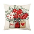 thumbnail image 1 of Valentines Day Decorations Pillow Covers 18x18 Inch, Heart Love Letter Print Decorative Throw Pillowcase, Red Cushion Cover for Couch Sofa Bedroom Home Decor Wedding Party Home Ornaments B, 1 of 5