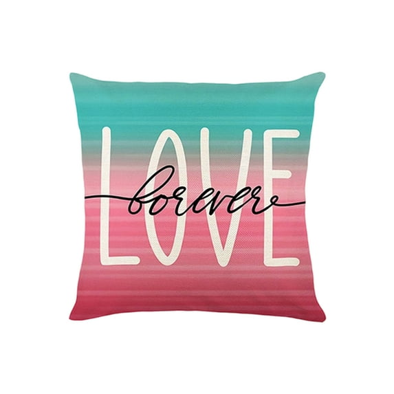Valentines Day Decorations Pillow Covers 18x18 Inch Throw Pillowcase Winter Holiday Decorative Cushion Covers for Sofa Couch Bedroom Home Decor Love Theme Red-Pink D