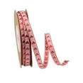 thumbnail image 1 of Valentines Day Decorations Red Ribbon 0.23 Inch x 11 Yards Burlap Wired Edge Ribbon for Gift Wrapping Love Heart Fabric Ribbon for Bows Bouquet Flower Bouquet Bridal Wedding Party Decoration, 1 of 2