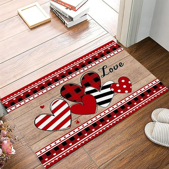 Valentines Day Decorations Savings Clearance! Rvasteizo Valentine's Day Mat Porch Door Mat Love Romantic Holiday Decoration Mat
