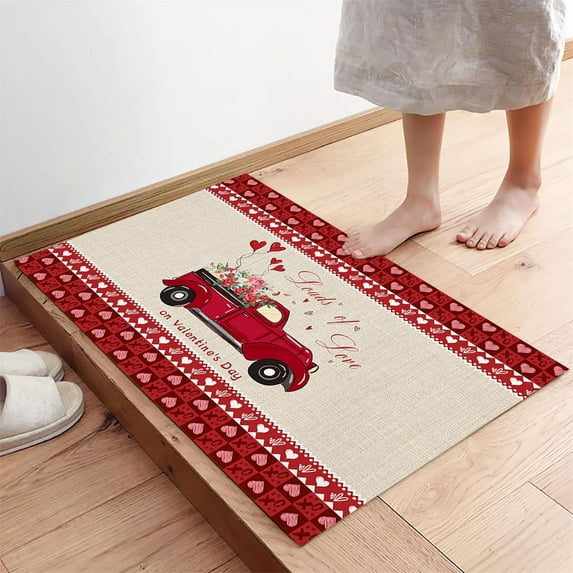 Valentines Day Decorations Savings Clearance! Rvasteizo Valentine's Day Mat Porch Door Mat Love Romantic Holiday Decoration Mat