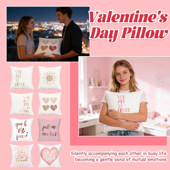 Valentines Day Decorations Throw Pillow Covers 18x18 Inch, Love Cushion Cases 1 Pack, Red Black Decorative Pillowcases for Couch Sofa Bedroom, Wedding Decorations Spring Easter Holiday Decor A