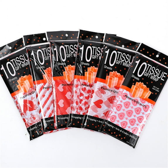 Valentines Day Decorations Tissue Paper 10 Sheets, 20x26 inch Love Heart Print Gift Wrapping Paper, DIY Paper for Flowers Wedding Party Decoration Supplies A