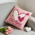 thumbnail image 1 of Valentines Day Decorations-Valentine Pillow Covers 18x18 1pcs, Pink Hearts Throw Outdoor Pillow Covers Anniversary Wedding Cushion Case for Home Sofa Couch Decor, 1 of 6