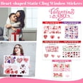 thumbnail image 1 of Valentines Day Decorations Window Clings Heart Shaped Static Stickers for Glass Door Home Decor Reusable Holiday Decorations Love Theme Party Supplies A, 6pcs, 1 of 7