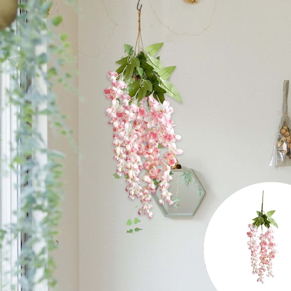 Valentines Day Decorations for Home, Hanging Vine Flower Window Clings, Valentine Floral Decoration, Spring Wall Hanging Flower Garland(1pc)