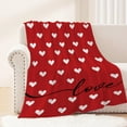 thumbnail image 1 of Valentines Day Decorative Throw Blanket Red Love Heart Throw Blanket Girlfriend Wife Couple Gift Blanket for Couch Sofa Bed Soft Lightweight Fleece Blankets and Throws 50x60, 1 of 6