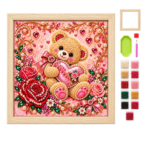 Valentines Day Diamond Art Kits for Adults Valentine's Day DIY Pearl Diamond Painting, Pearl Diamond Art for Home and Wall Display