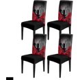 thumbnail image 1 of Valentines Day Dining Chair Cover Set of 4 - Coupon Love Red Rose Flower Wine Black Grey Stretch Chair Protectors Slipcover,Spandex Kitchen Chair Seat Back Cushion Slip Cover for Dining Room,Party, 1 of 6