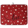 thumbnail image 1 of Valentines Day Dish Drying Mat 18x24 Inch Valentine Red Love Heart Drying Mats for Kitchen Counter Super Absorbent Microfiber Large Dish Drying Pad Heat Resistant Dish Draining Rack Mat, 1 of 7