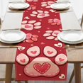 thumbnail image 1 of Valentines Day Dog Cat Paw Prints Table Runner, Red Love Hearts Kitchen Dining Table Decoration Pet Lover Gift, Anniversary Wedding Burlap Indoor Outdoor Home Decor Party Supply 13.8 x 90 Inches, 1 of 6