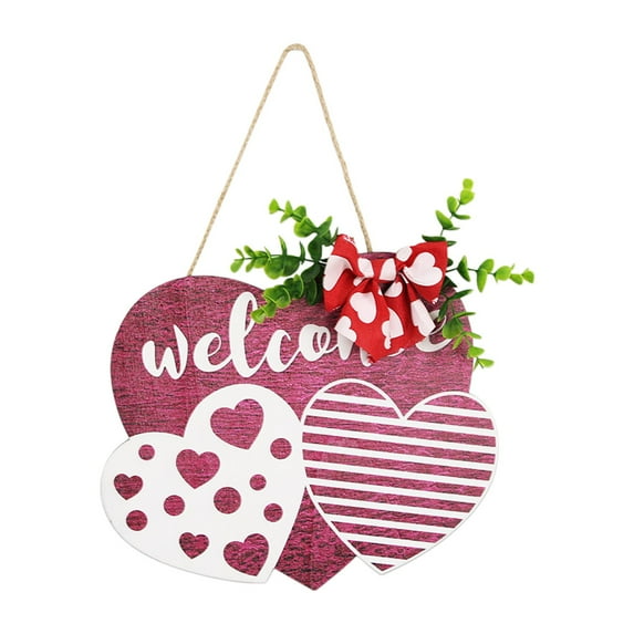 Valentines Day Door Sign Heart Hanging Wooden Sign for Rustic Farmhouse Valentine Door Wall Home Decorations